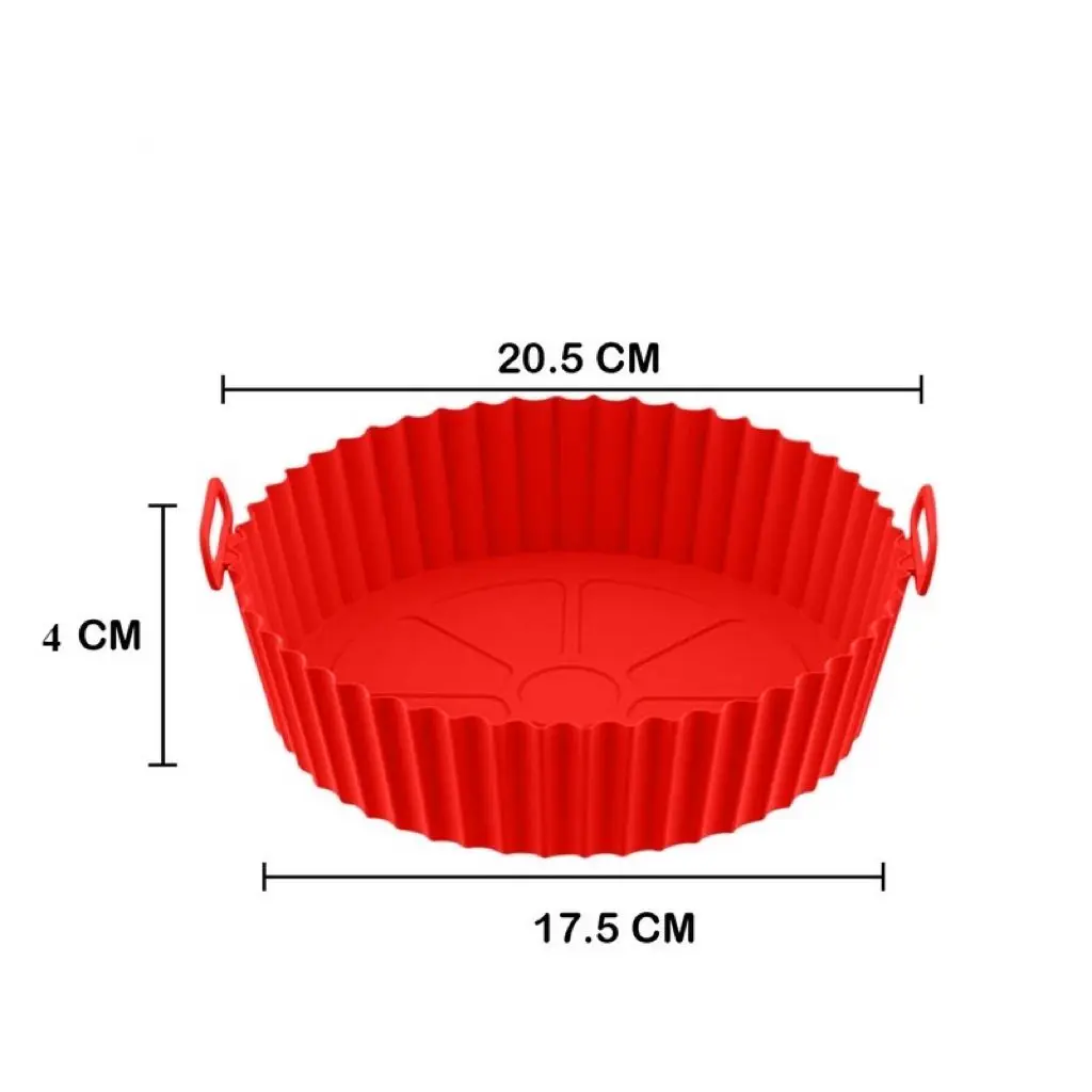 Cesto de Silicone Redondo para Air Fryer e Forno elétrico com Alça Lavável. - Imagem 6